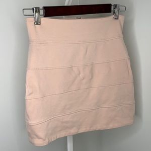 Aritzia Talula Pink Bandage Bodycon Zip-Up Mini Skirt